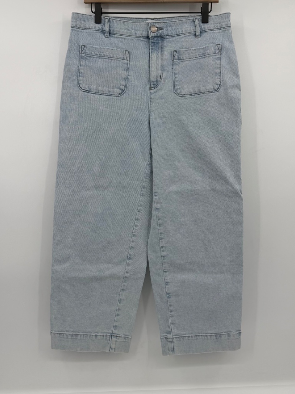 Loft Outlet Jeans Women 8 Palmer High Rise Wide Leg Cropped Denim Light Wash